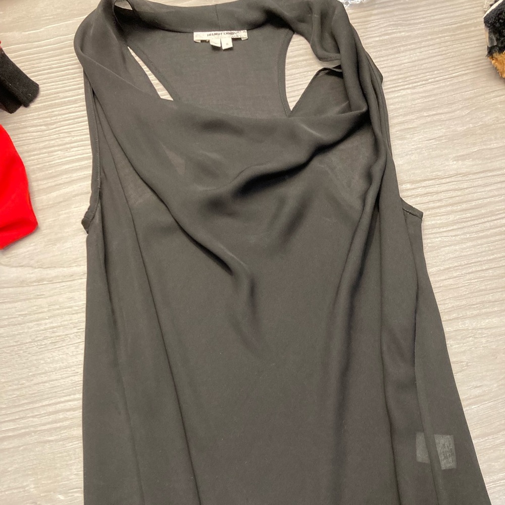 Helmut lang sheer black tank top